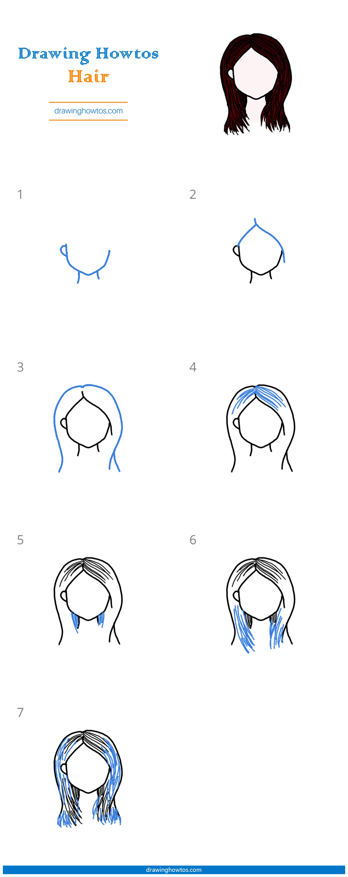 How to Draw Hair - Step by Step Easy Drawing Guides - Drawing Howtos