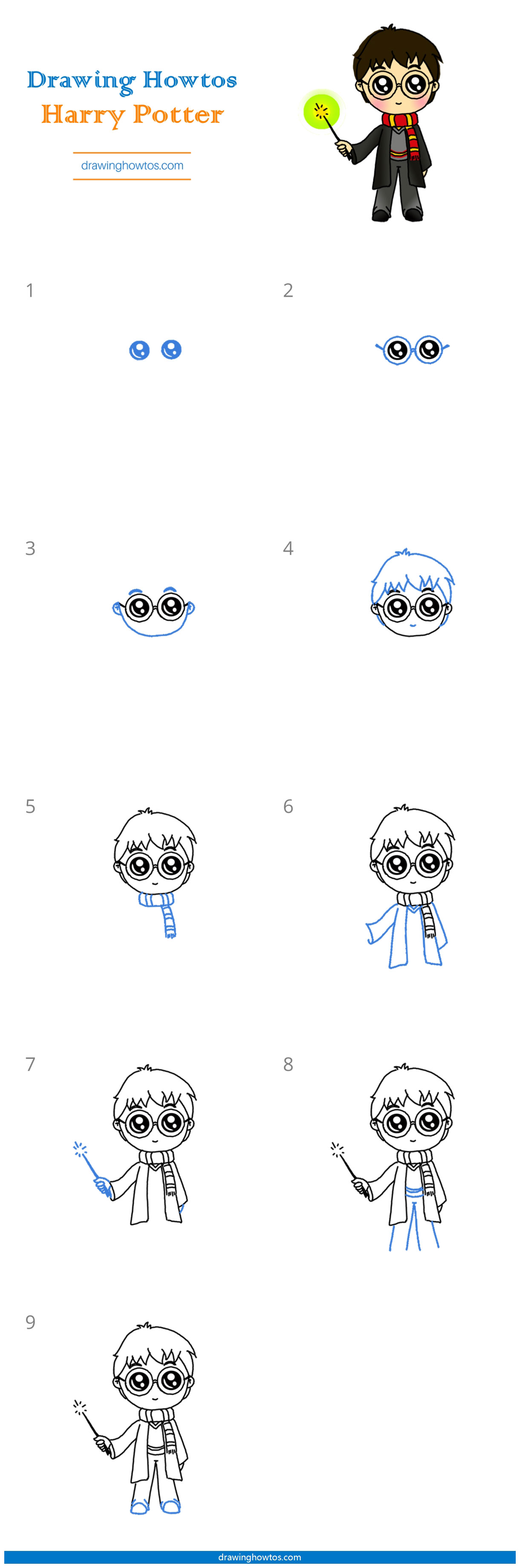 How to Draw a Cute Harry Potter Step by Step