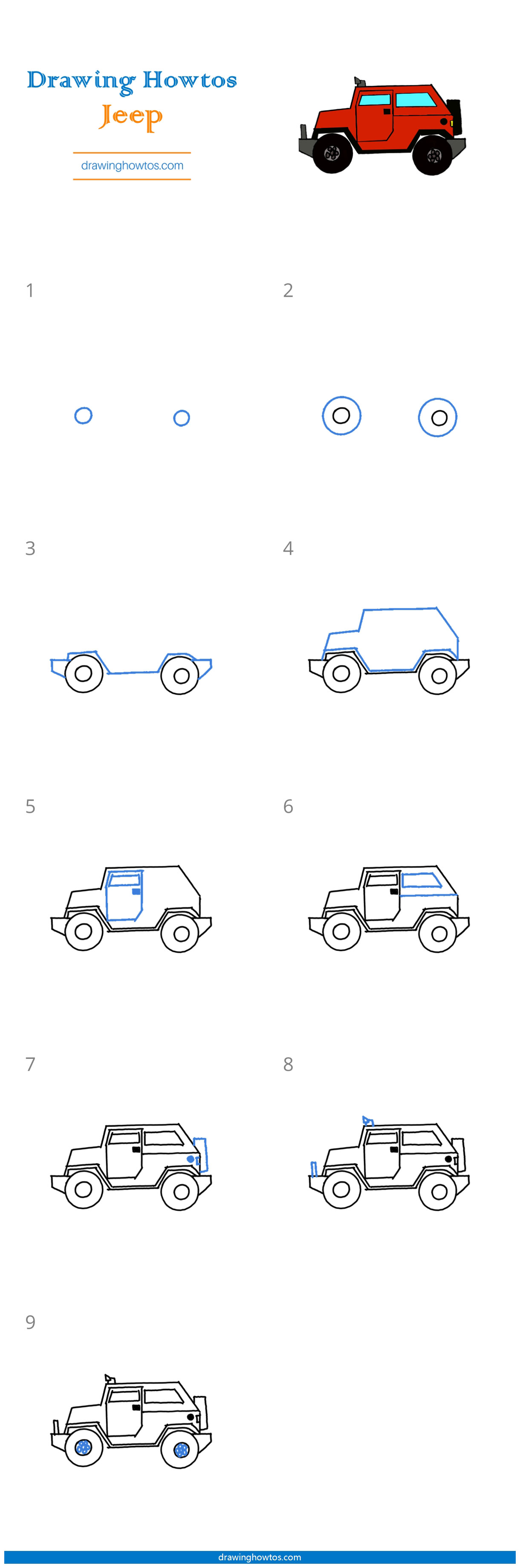 How to Draw a Jeep Step by Step