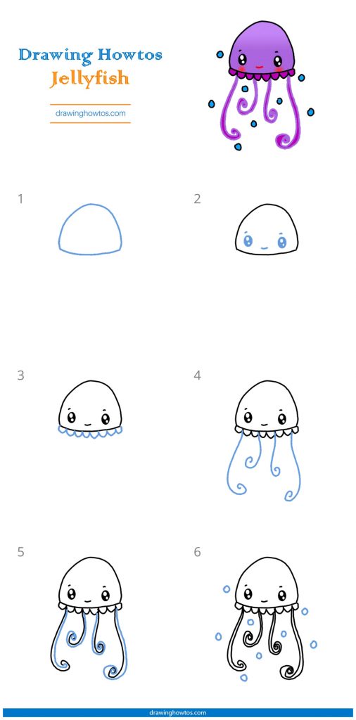 How to Draw a Jellyfish Step by Step Easy Drawing Guides Drawing Howtos