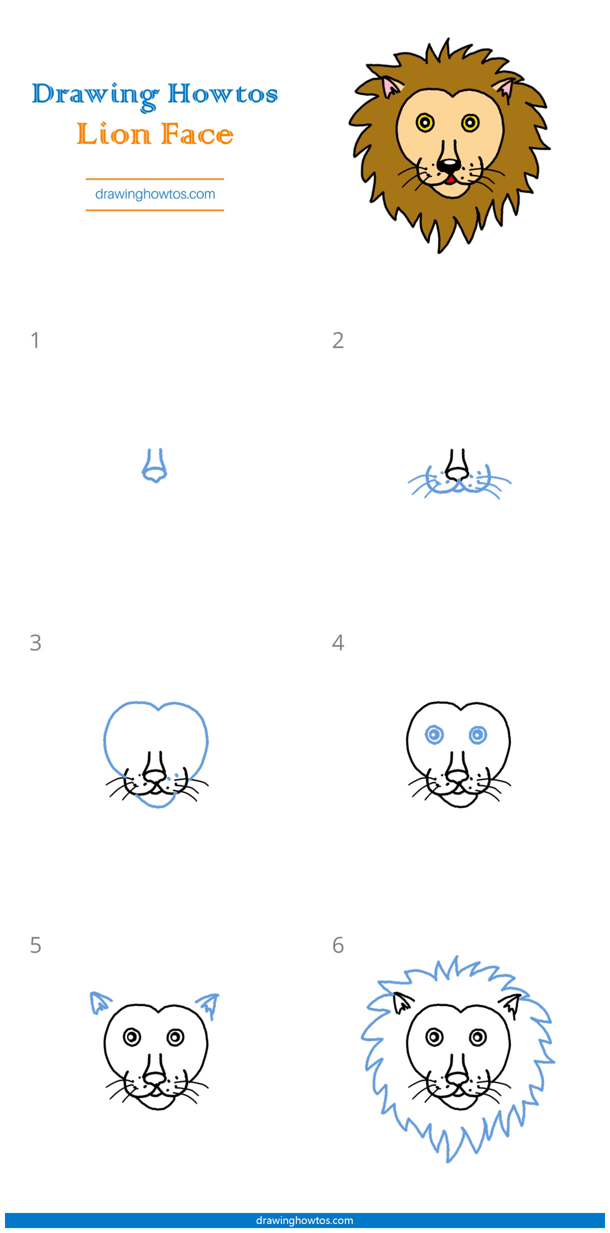 How to Draw a Lion Face Step by Step Easy Drawing Guides Drawing Howtos