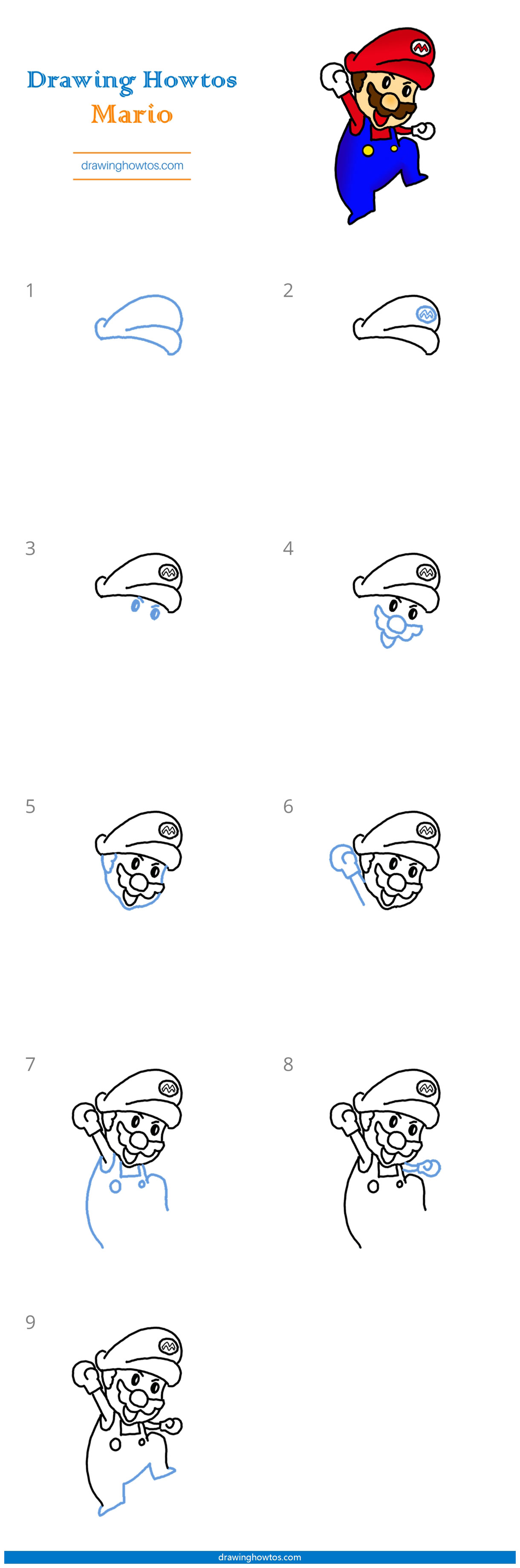 How to Draw Mario Step by Step