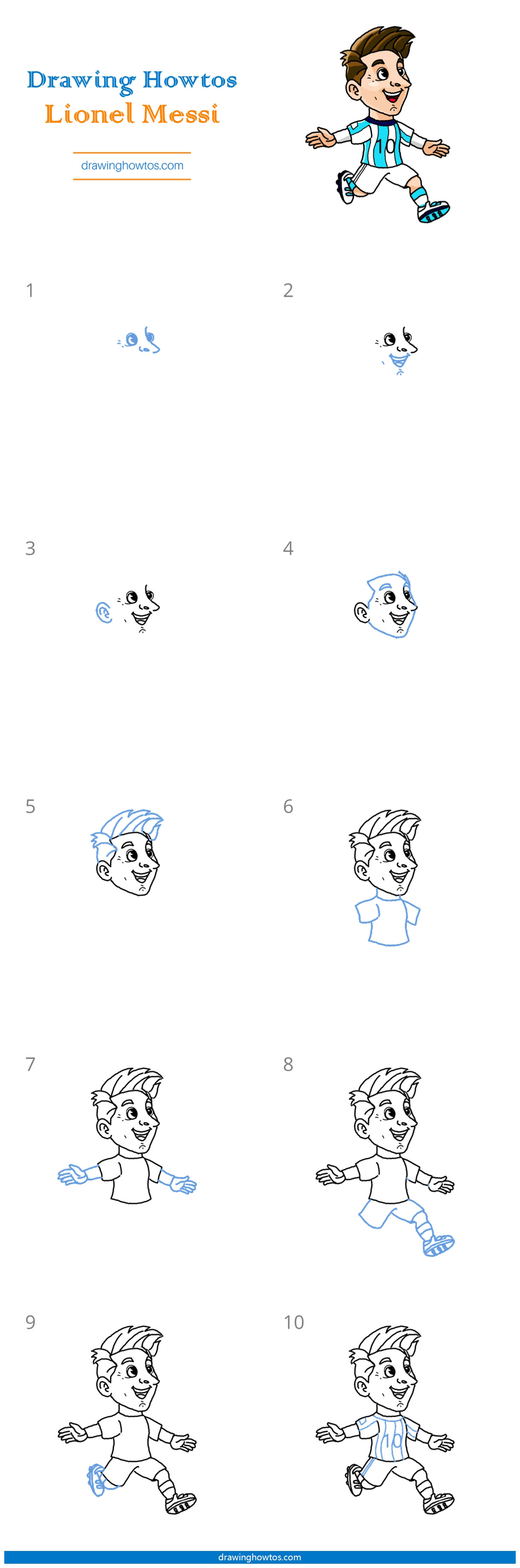 How to Draw Messi Step by Step