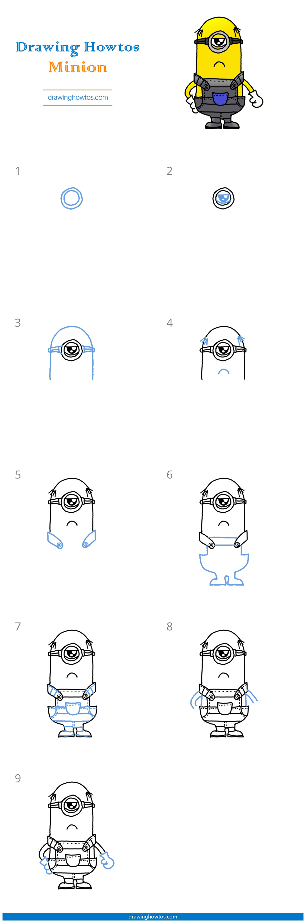 How to Draw a Minion - Step by Step Easy Drawing Guides - Drawing Howtos
