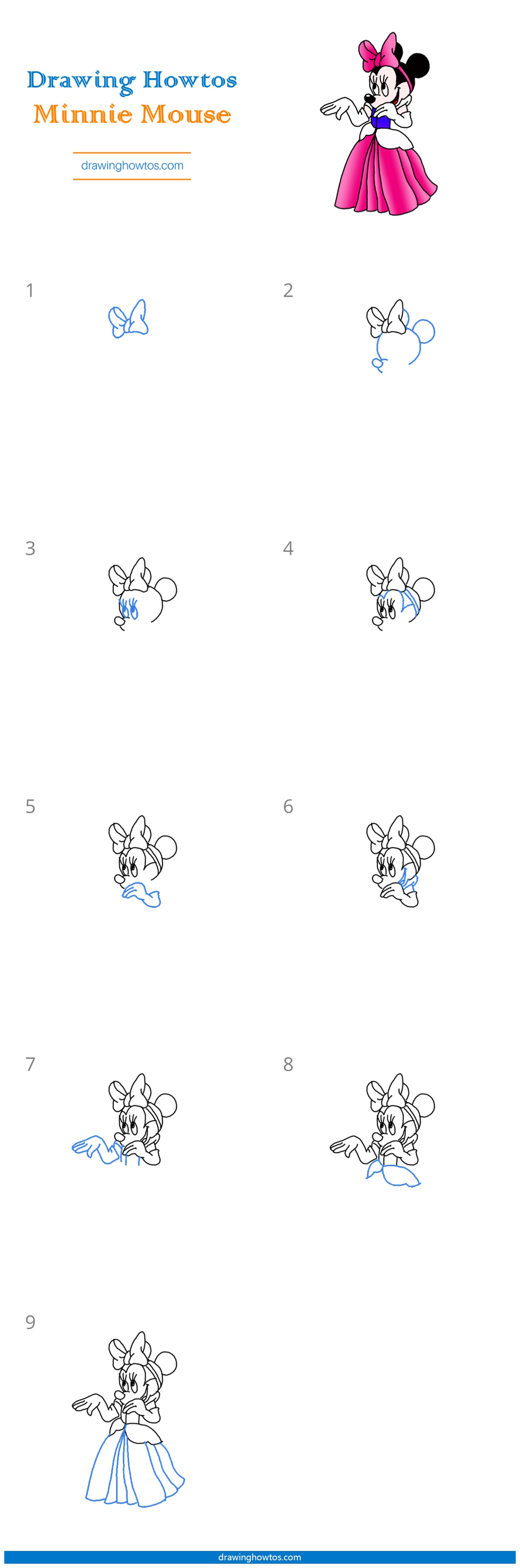 How to Draw Minnie Mouse Step by Step