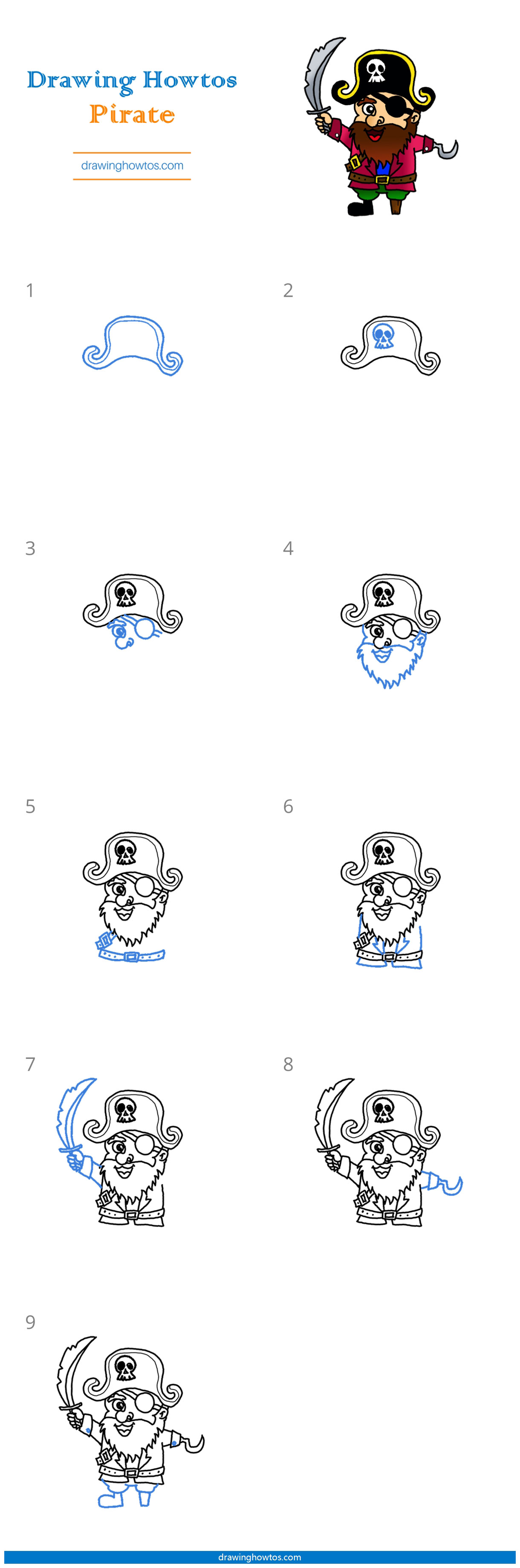 How to Draw a Pirate Step by Step