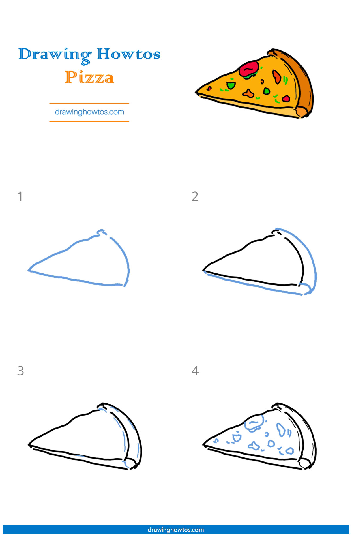 How to Draw a Piece of Pizza Step by Step