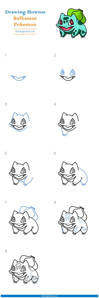 How to Draw Pokemon Bulbasaur - Step by Step Easy Drawing Guides