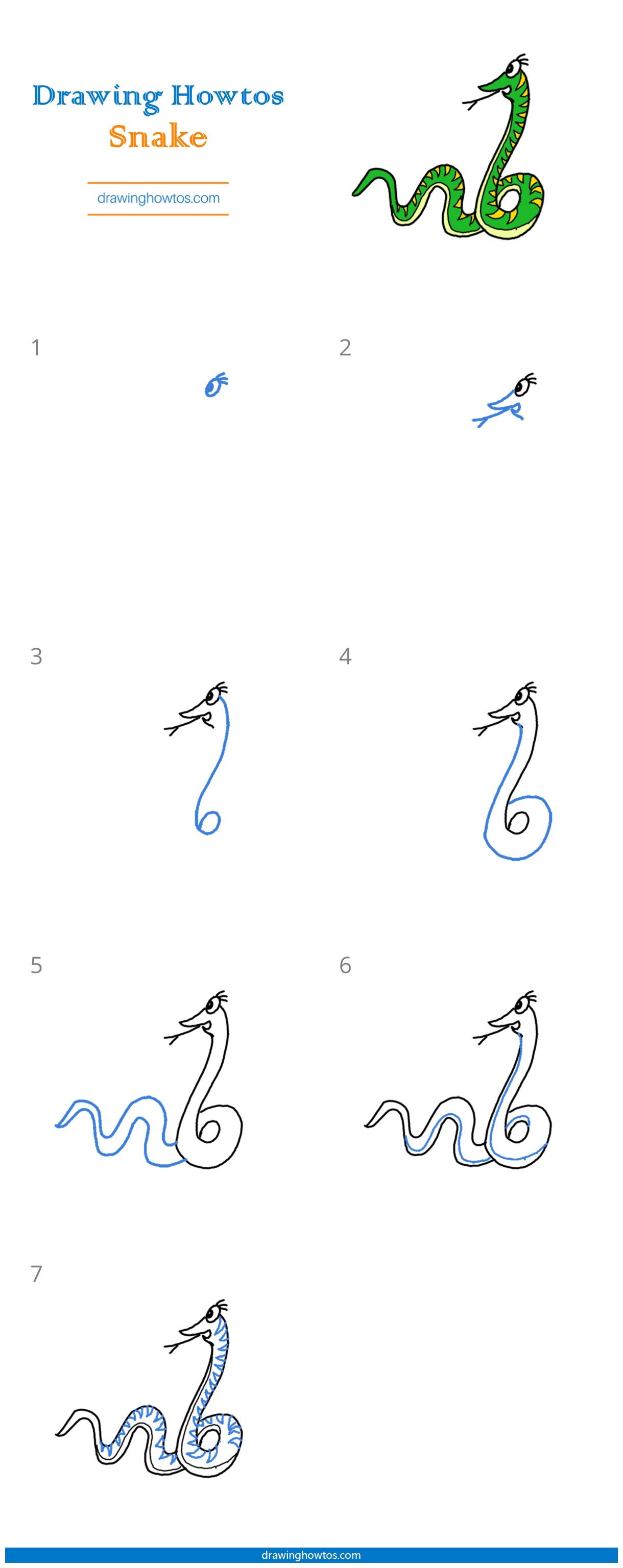 How to Draw a Snake Step by Step