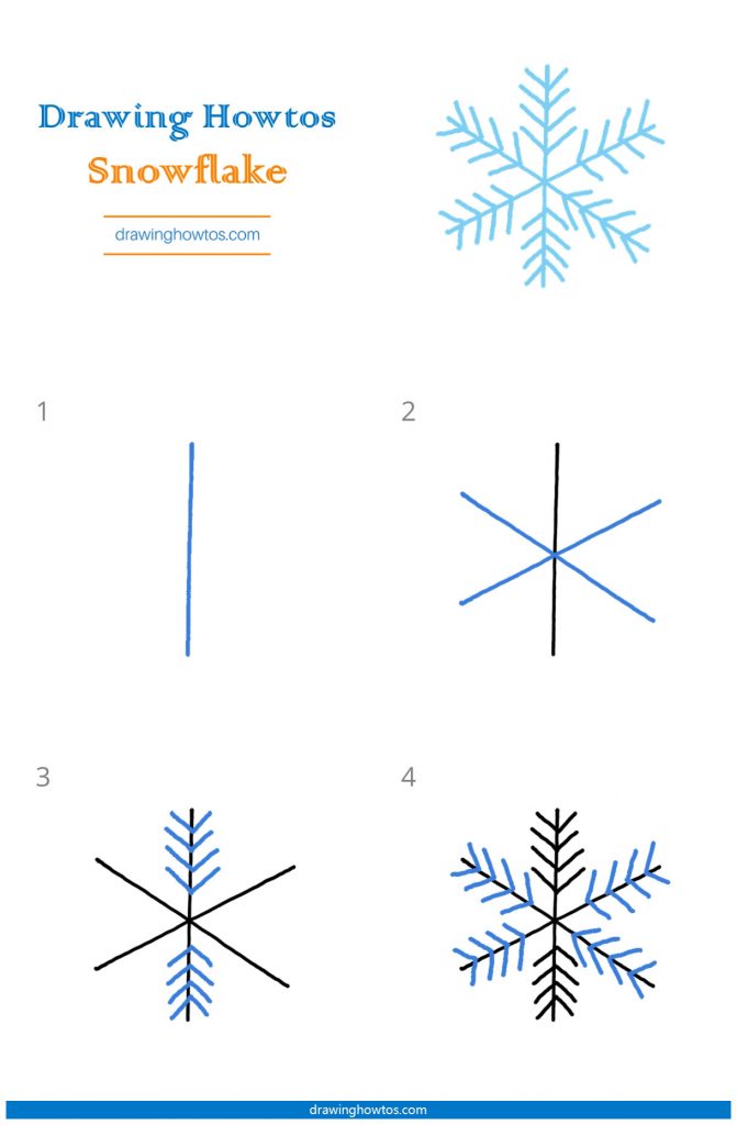 How to Draw a Snowflake - Step by Step Easy Drawing Guides - Drawing Howtos