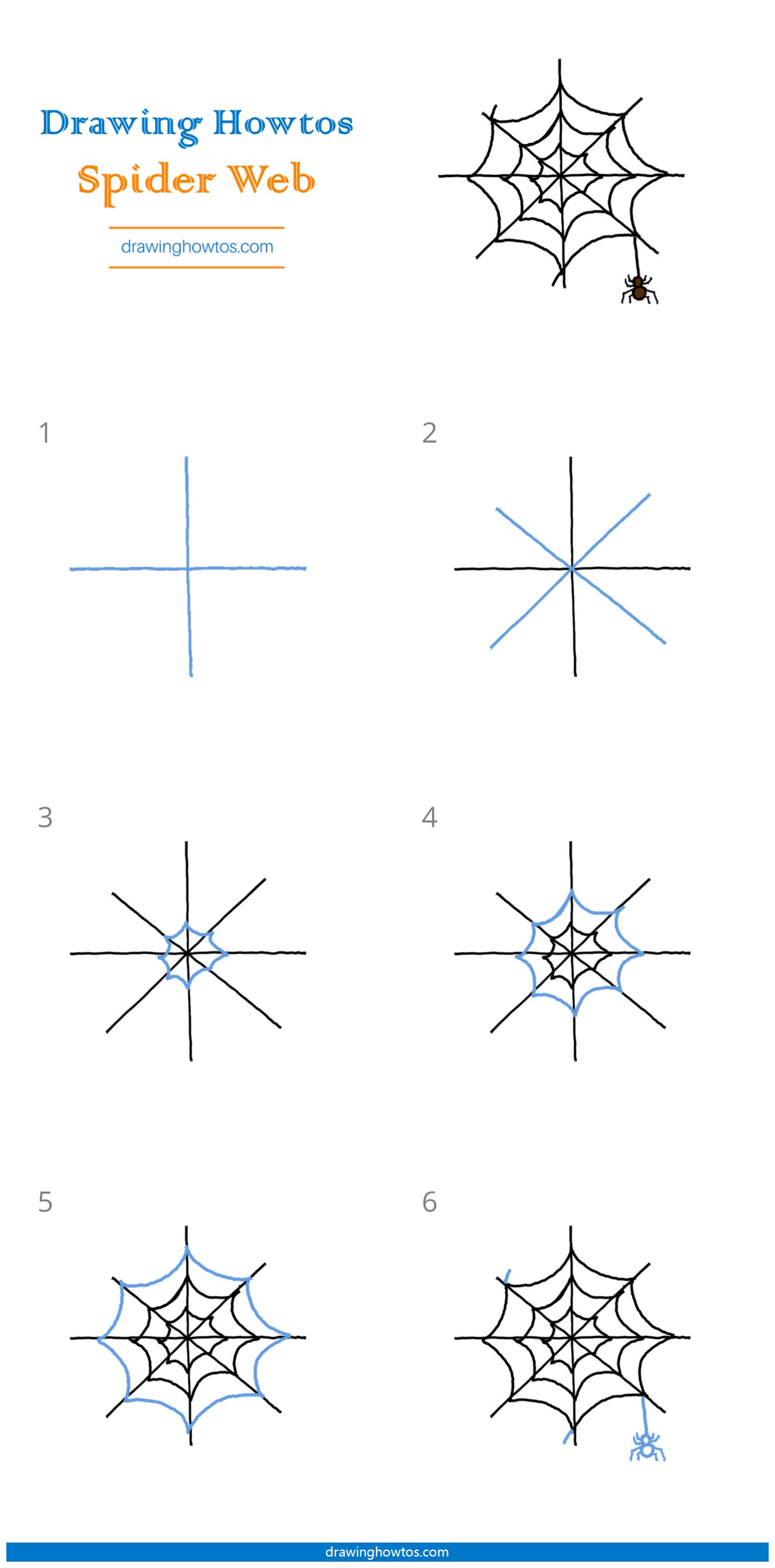 How to Draw a Spider Web Step by Step Easy Drawing Guides Drawing