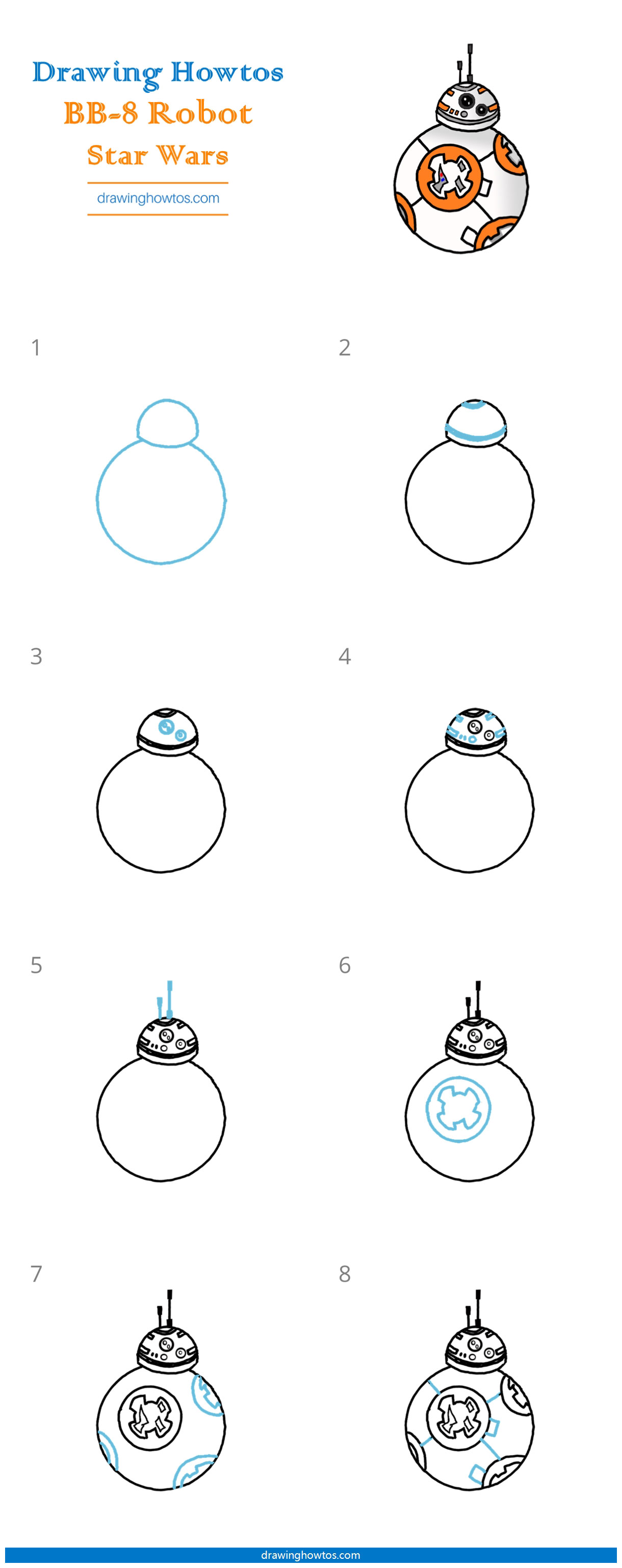 How to Draw a BB-8 from Star Wars Step by Step