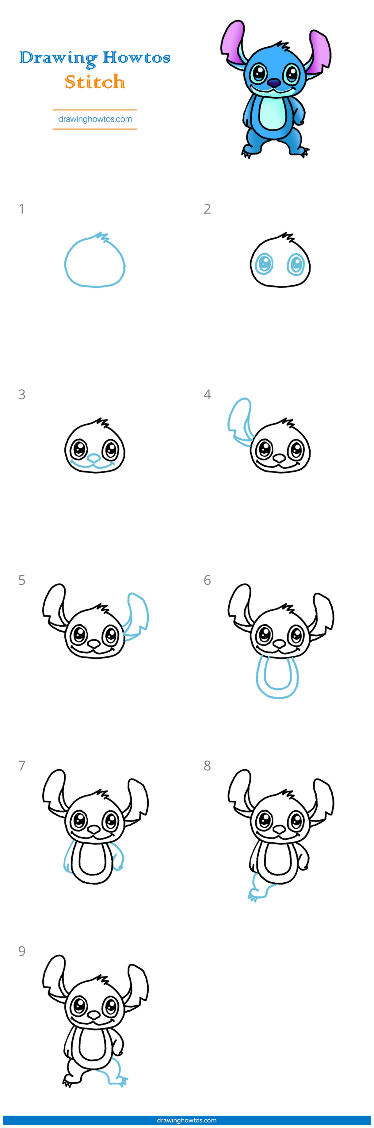 How to Draw Stitch Step by Step