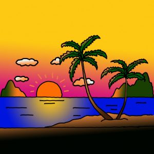 How to Draw a Sunset Easy
