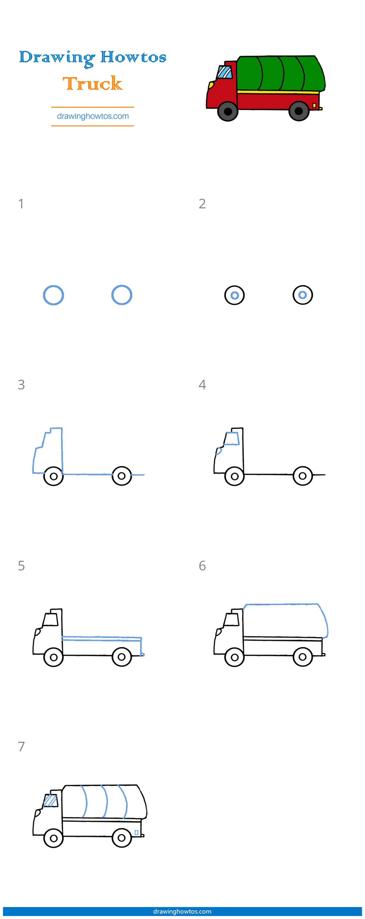 How to Draw a Truck Step by Step