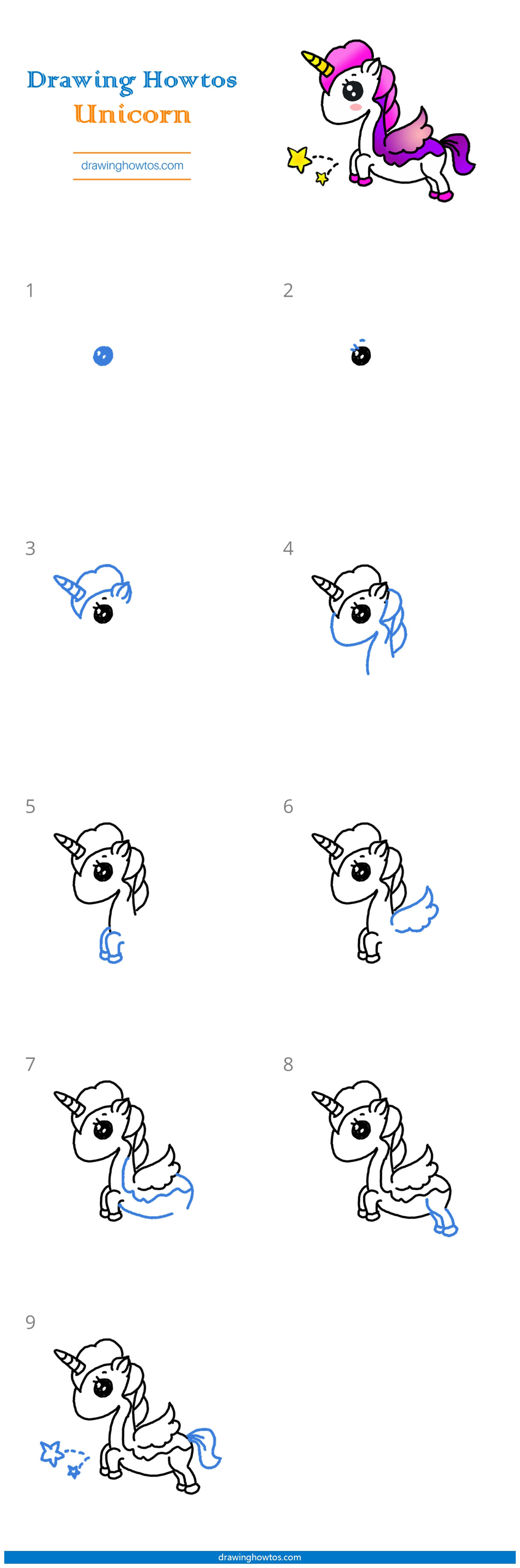 How to Draw a Unicorn - Step by Step Easy Drawing Guides - Drawing Howtos