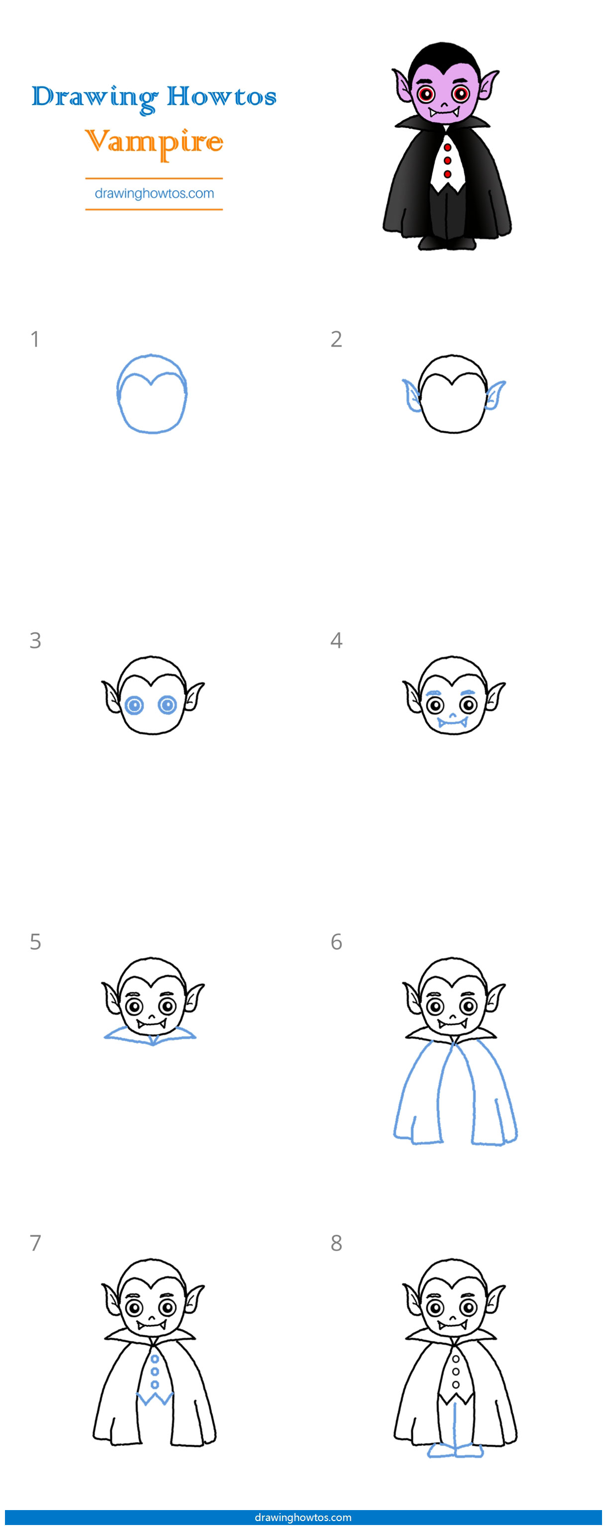 How to Draw a Vampire - Step by Step Easy Drawing Guides - Drawing Howtos