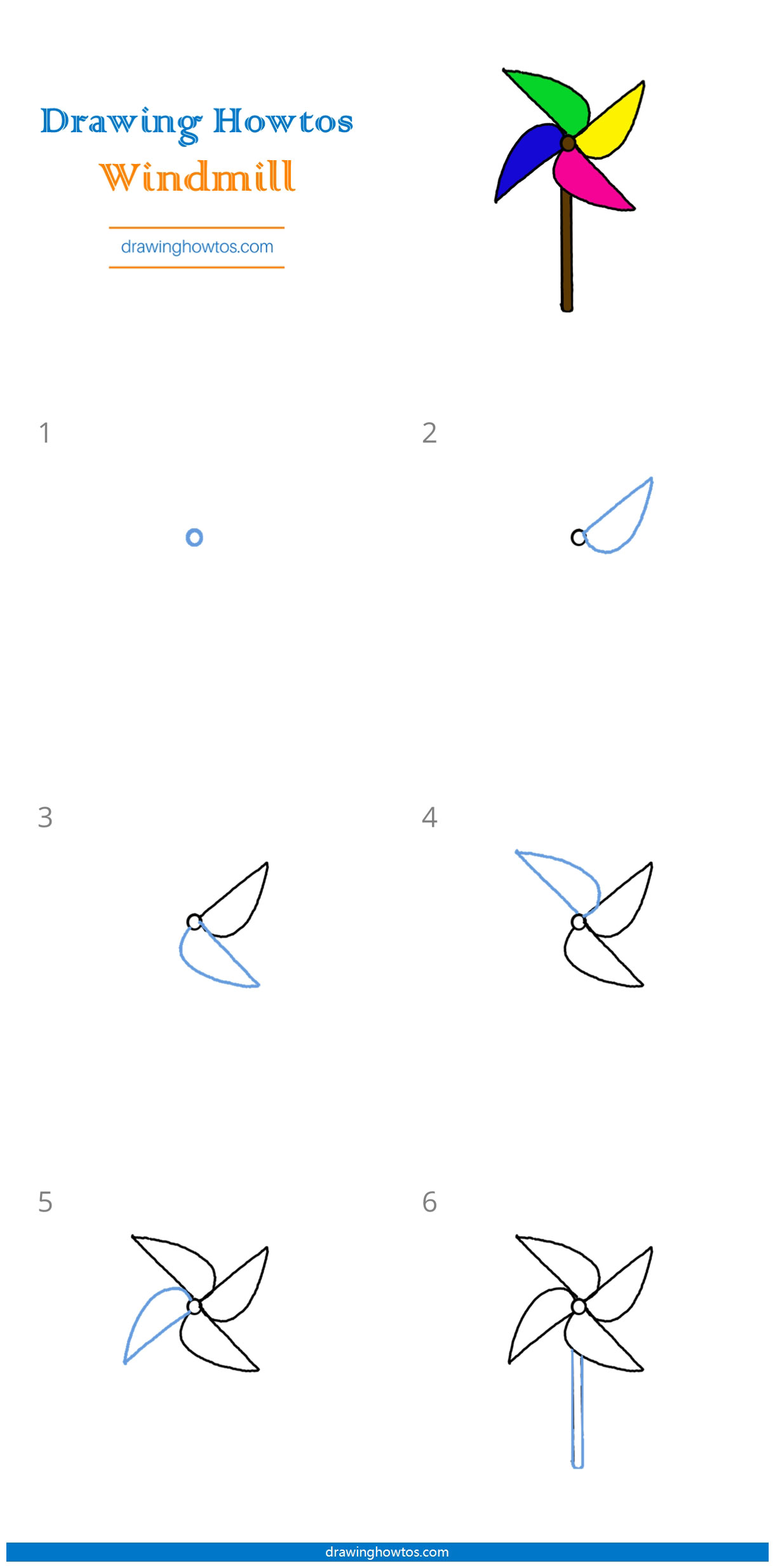 How to Draw a Pinwheel Step by Step