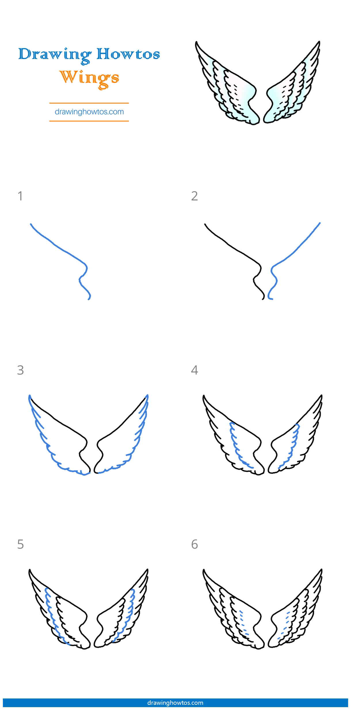 How to Draw Wings - Step by Step Easy Drawing Guides - Drawing Howtos