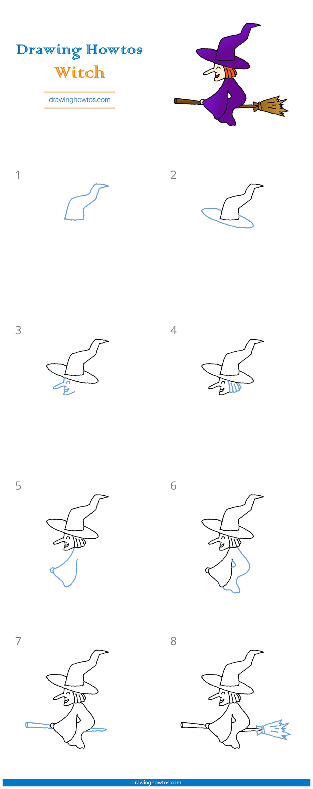 How to Draw a Witch Step by Step