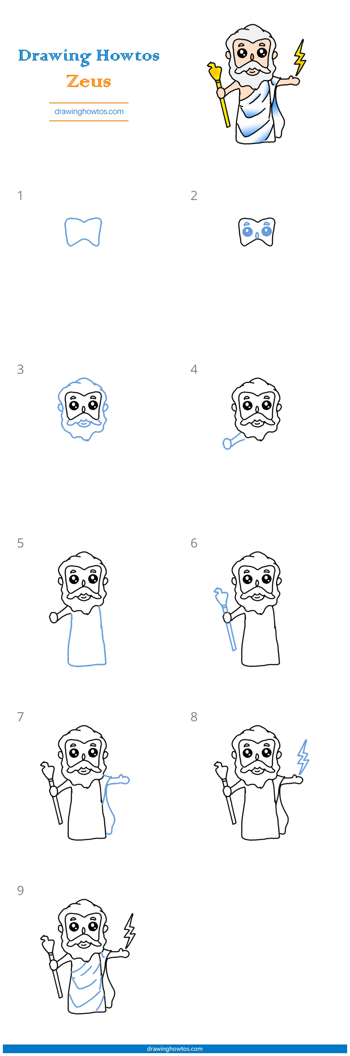 How to Draw Zeus Step by Step