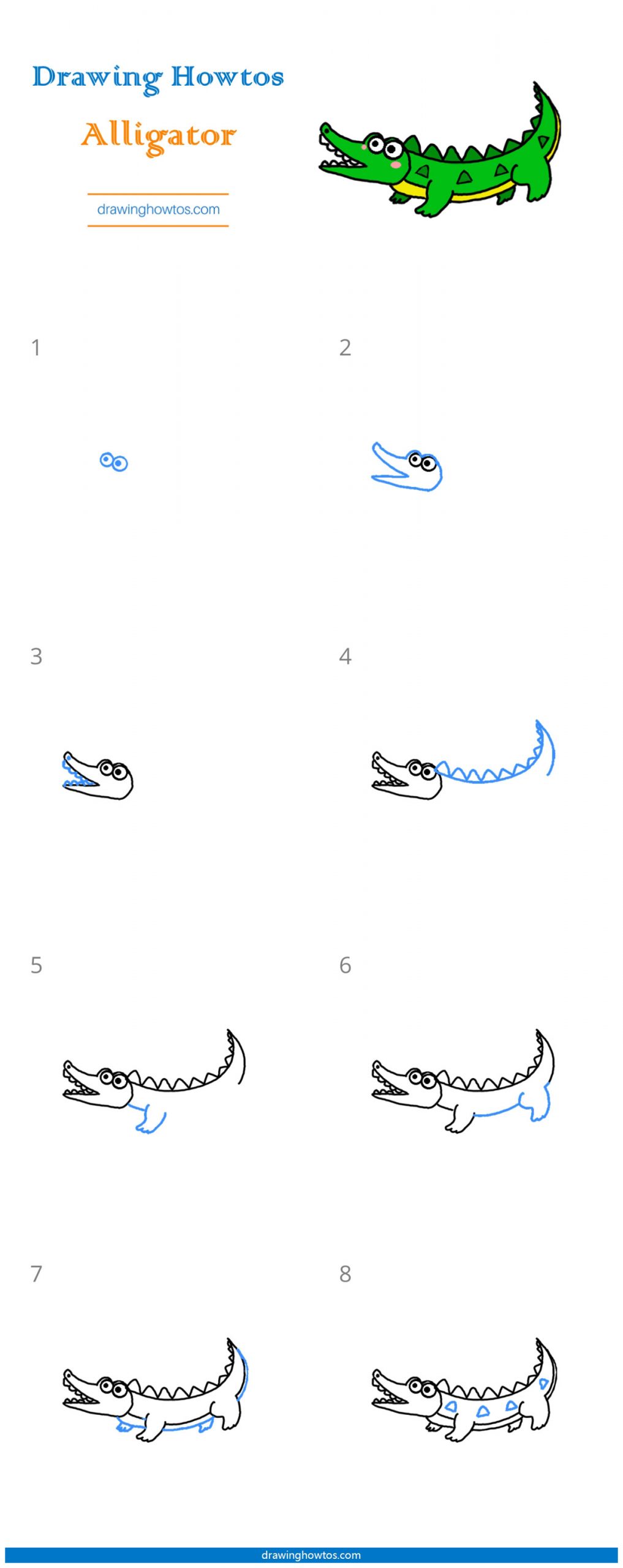 How to Draw an Alligator Step by Step Easy Drawing Guides Drawing