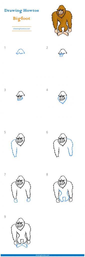How to Draw Bigfoot - Step by Step Easy Drawing Guides - Drawing Howtos