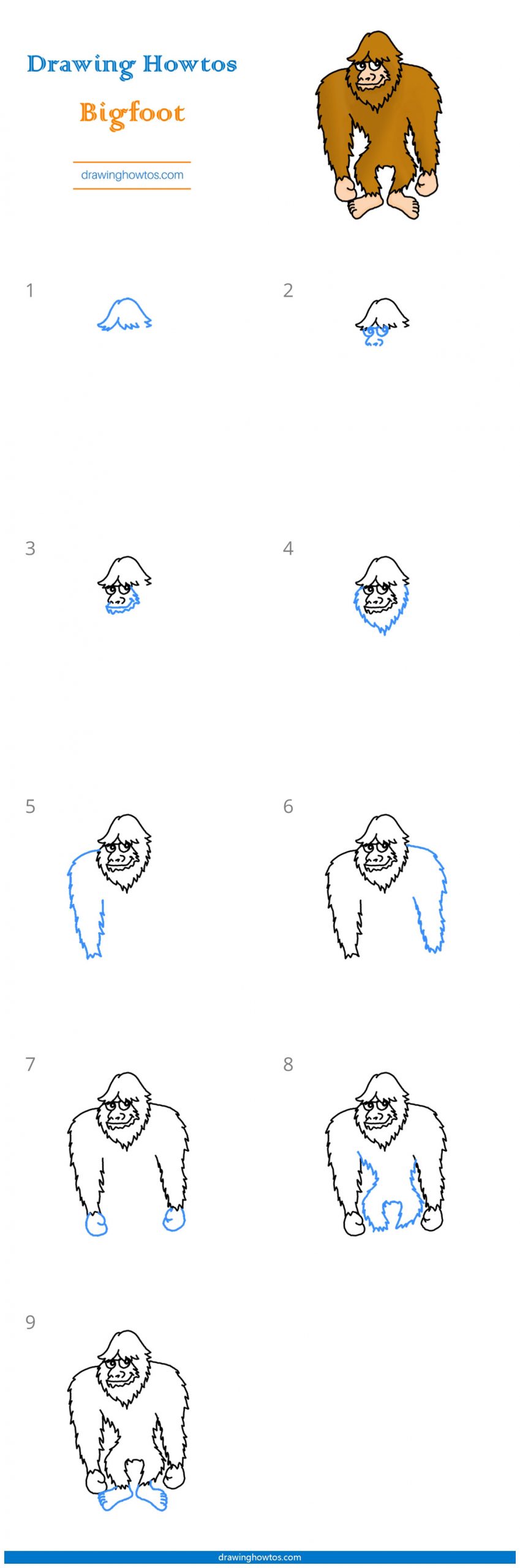 How to Draw Bigfoot Step by Step
