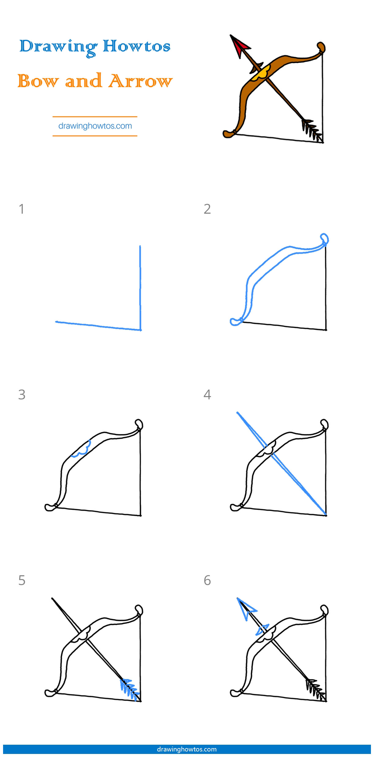 How to Draw a Bow and Arrow Step by Step