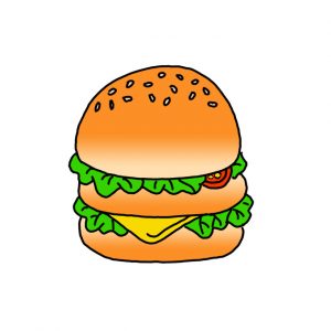 How to Draw a Burger Easy