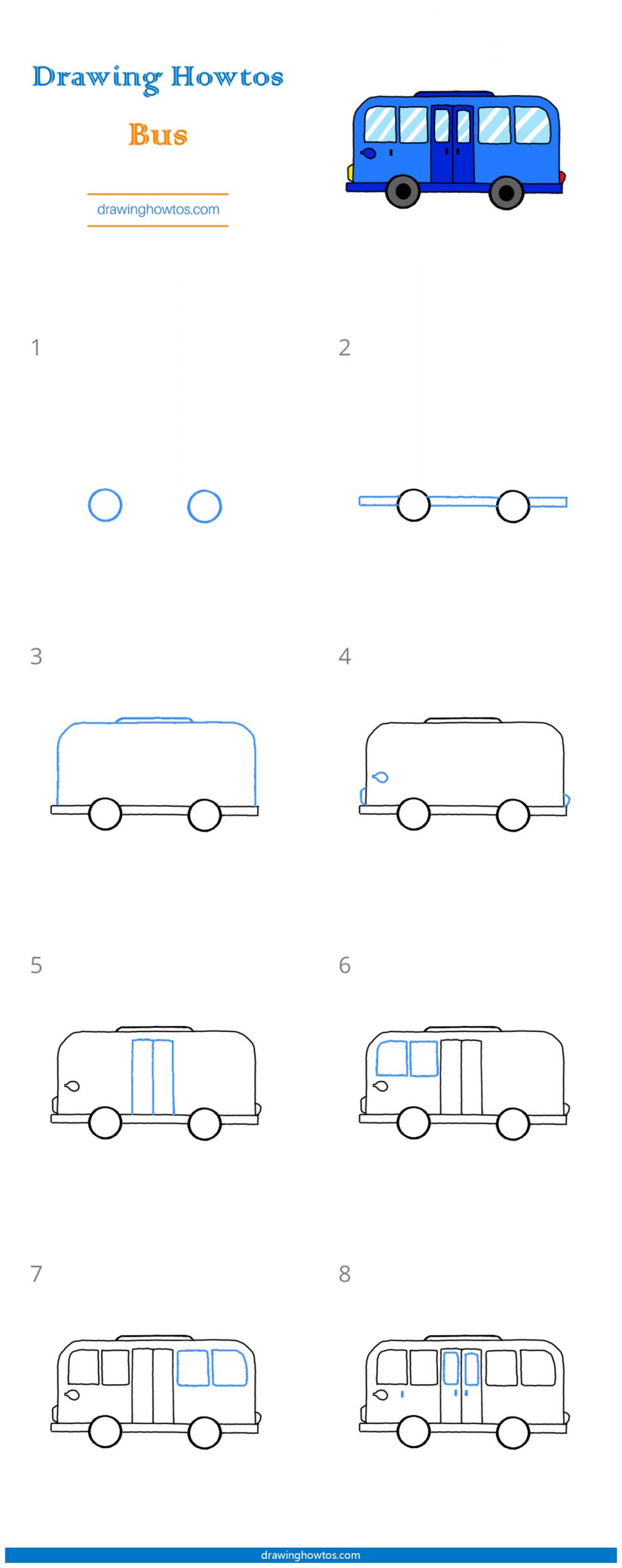 How to Draw a Bus Step by Step