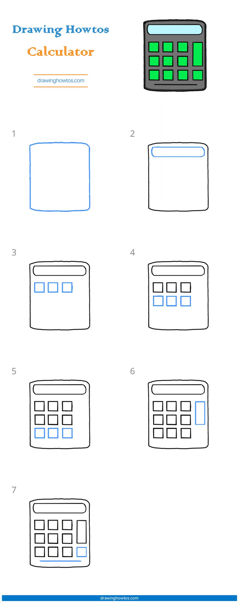 How to Draw a Calculator Step by Step