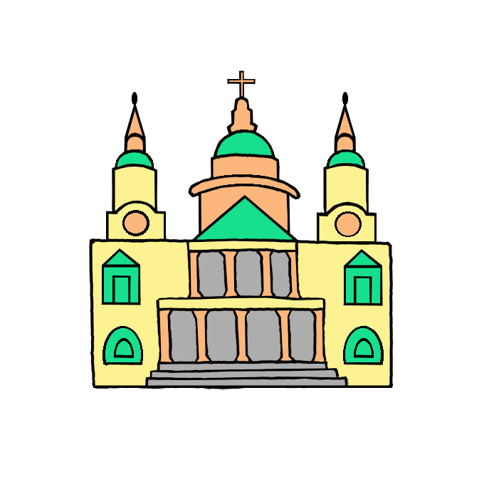 How to Draw a Cathedral Easy