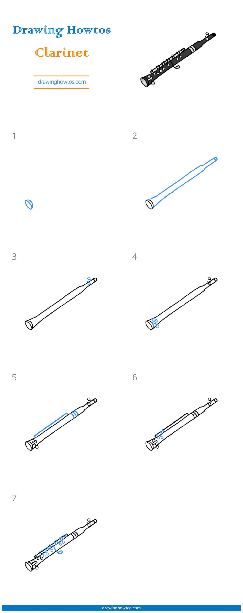 How to Draw a Clarinet Step by Step