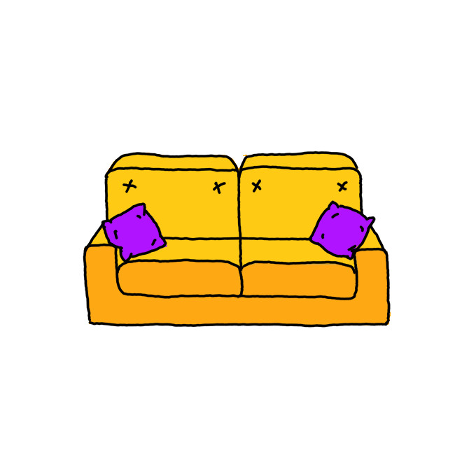 How to Draw a Couch Easy