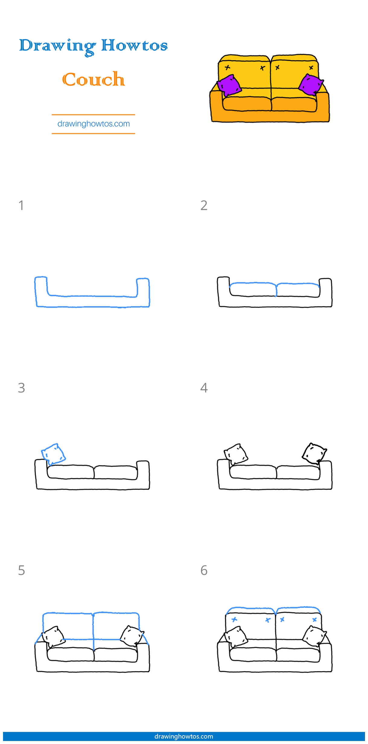 How to Draw a Couch Step by Step Easy Drawing Guides Drawing Howtos