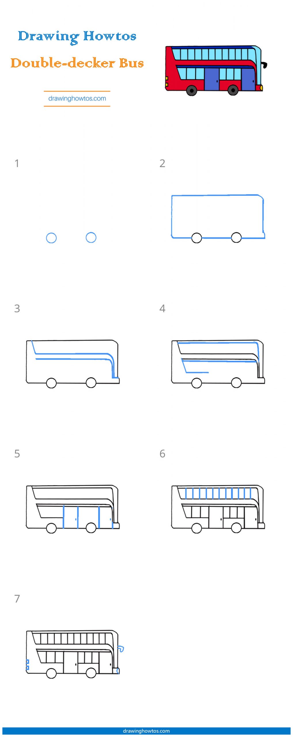 How to Draw a Double-Decker Bus Step by Step