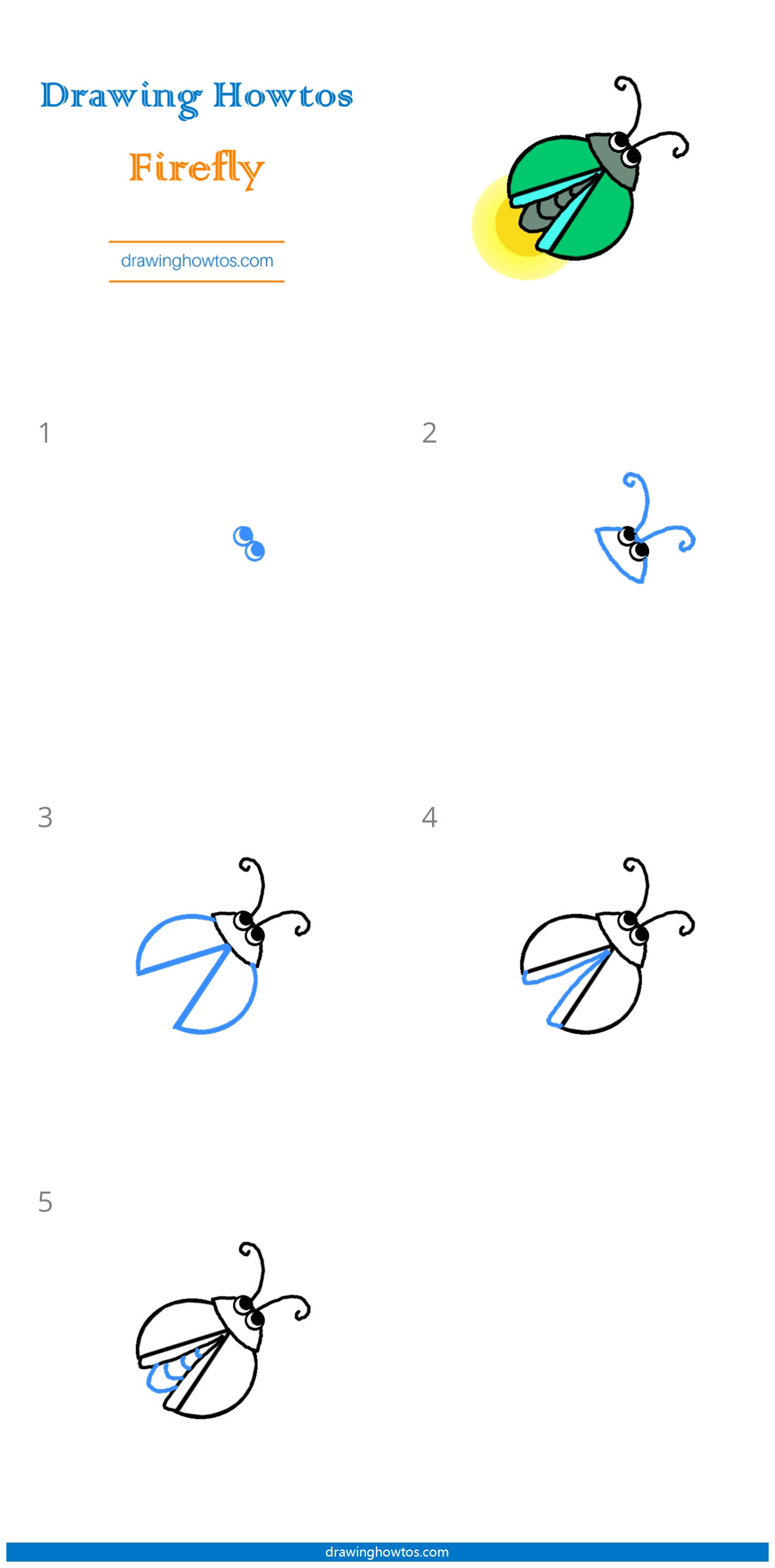 How to Draw a Firefly - Step by Step Easy Drawing Guides - Drawing Howtos