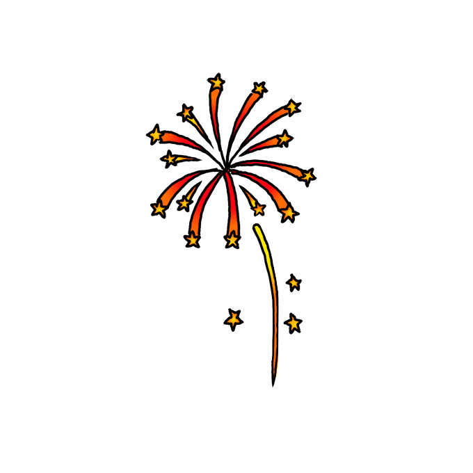 How to Draw Fireworks Easy