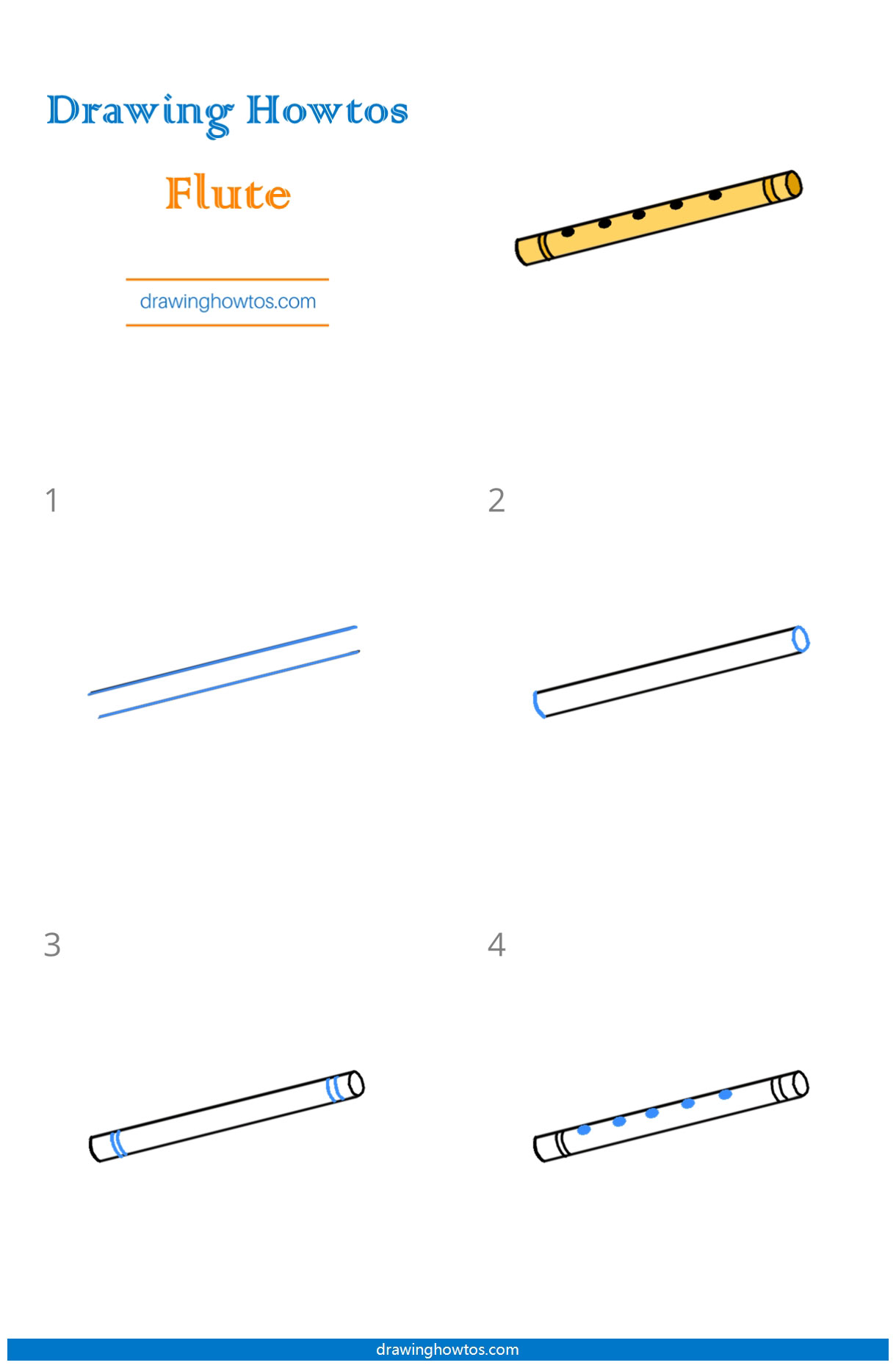 How to Draw a Flute Step by Step