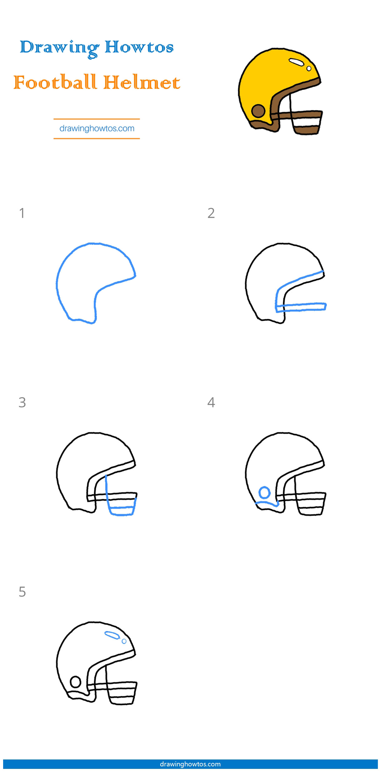 How to Draw a Football Helmet Step by Step Easy Drawing Guides