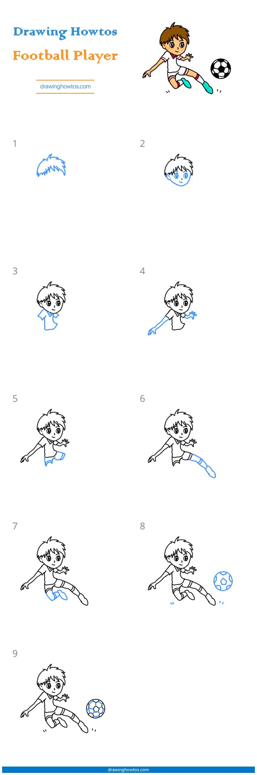 How to Draw a Football Player Step by Step