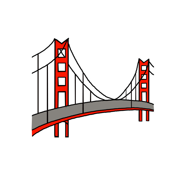 How to Draw the Golden Gate Bridge Easy