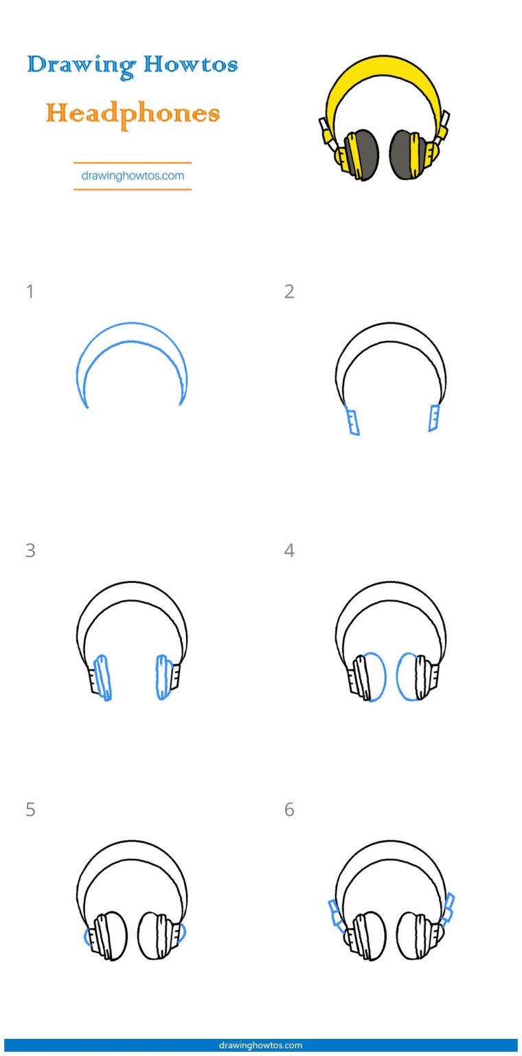 How to Draw Headphones - Step by Step Easy Drawing Guides - Drawing Howtos
