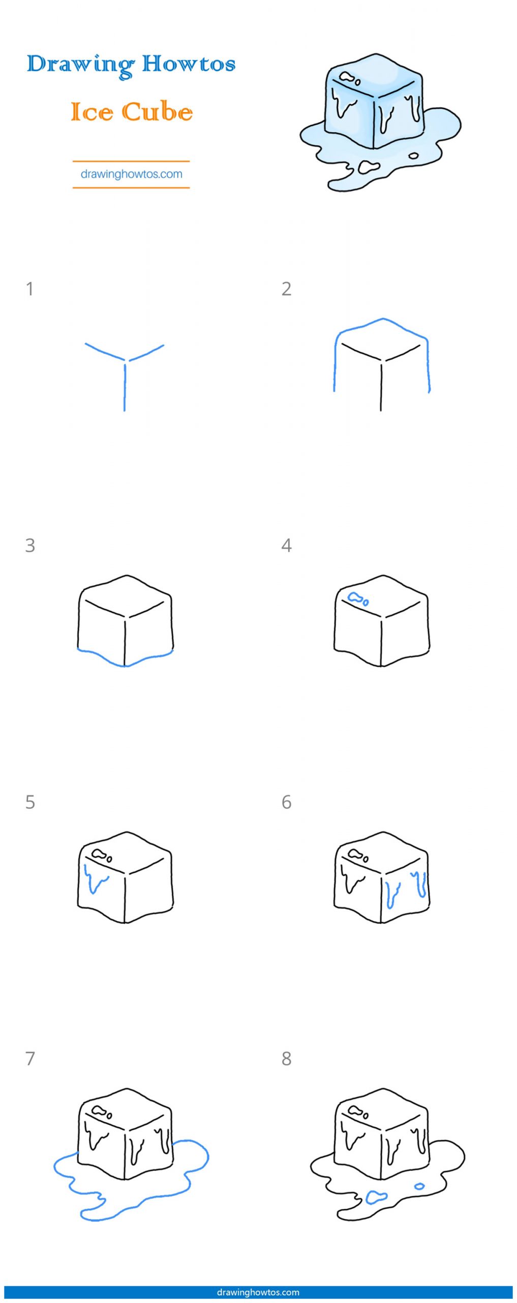 How to Draw an Ice Cube Step by Step
