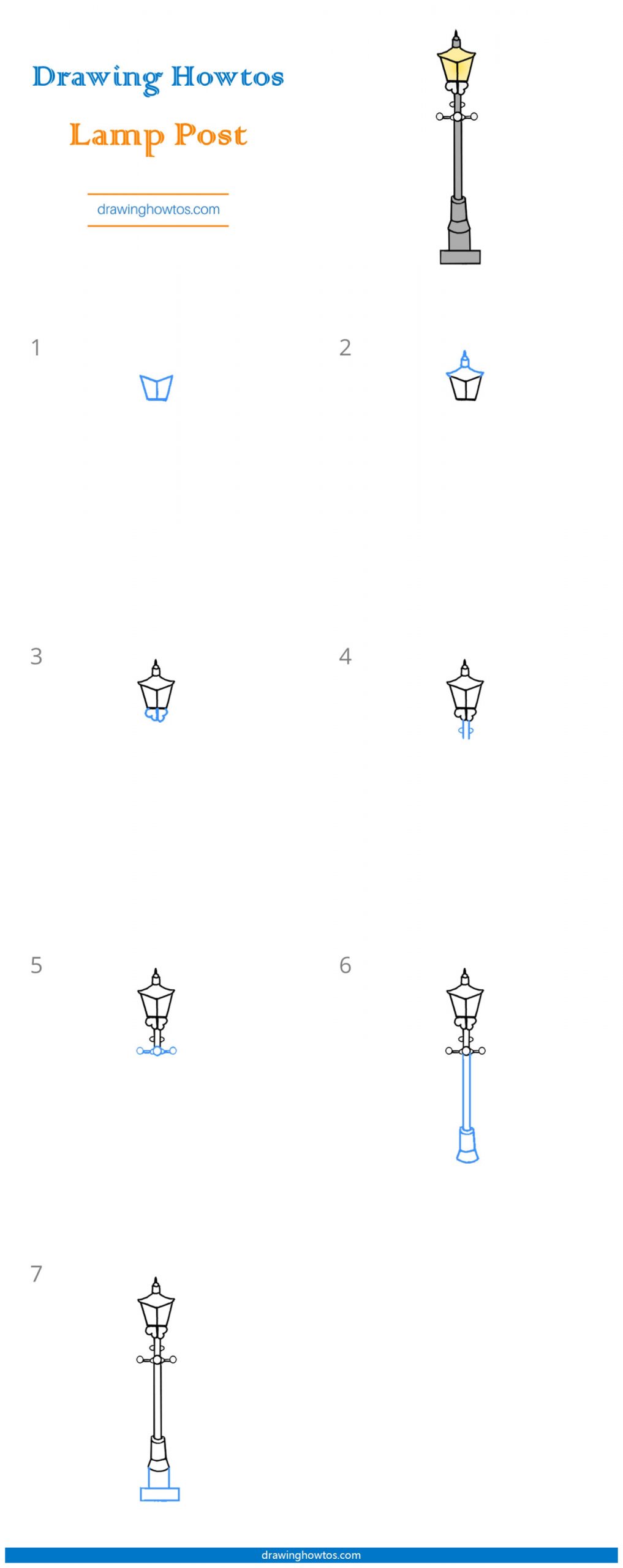 How to Draw a Lamp Post Step by Step