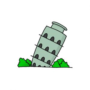 How to Draw the Leaning Tower of Pisa Easy