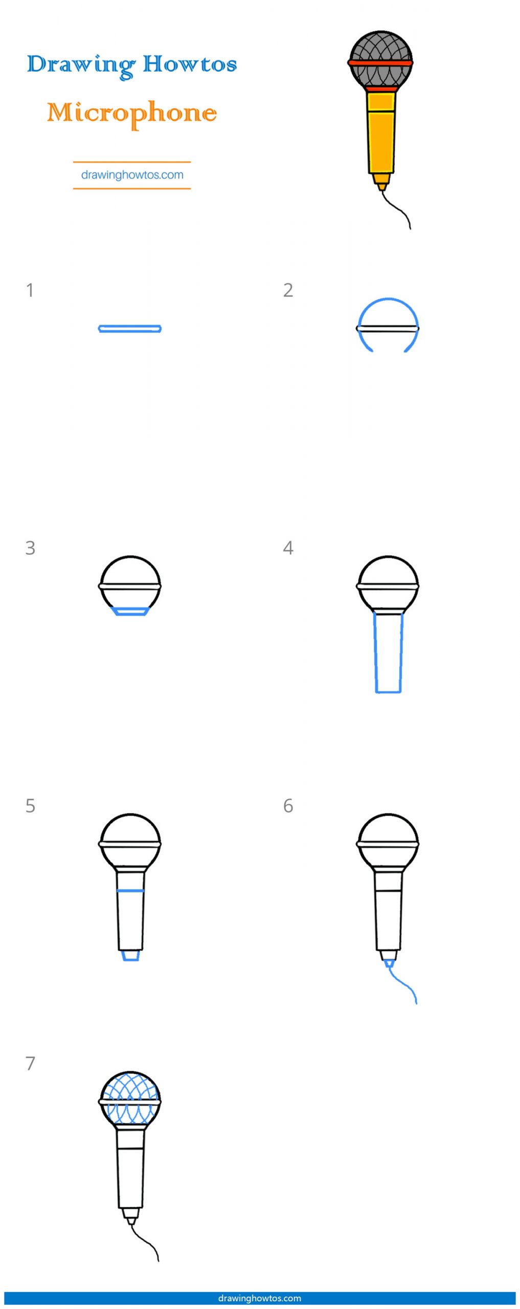 How to Draw a Microphone Step by Step