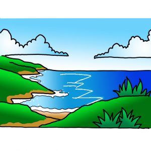 How to Draw a Moutain and Water Landscape Easy
