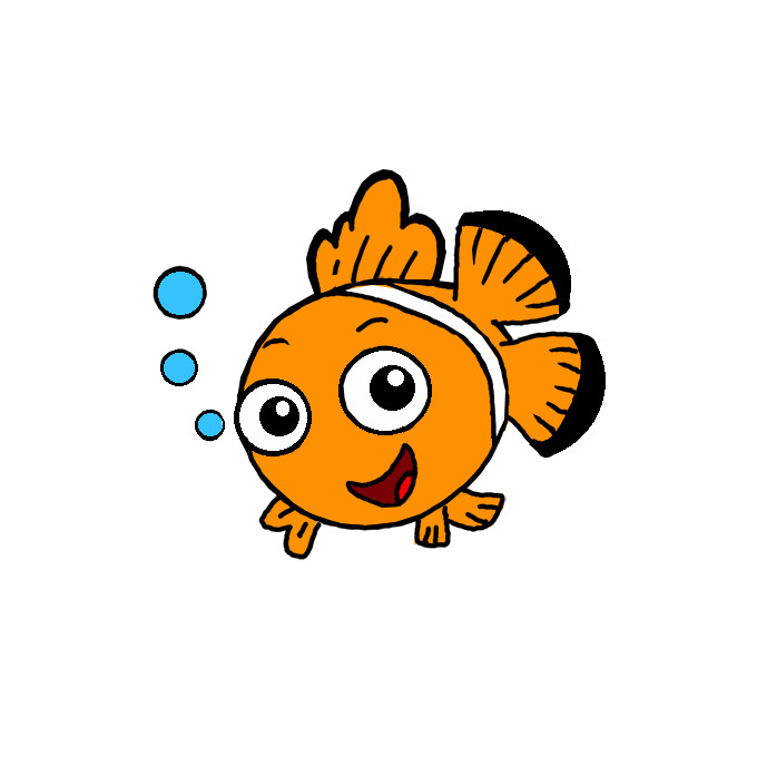 How to Draw Nemo (Finding Nemo) Easy